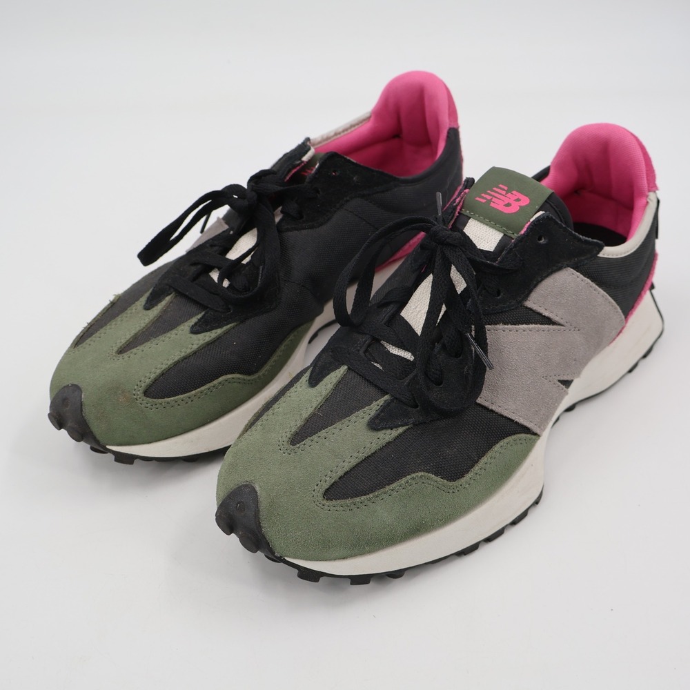 New Balance 327 Sneaker Mens 12 Black Olive Pink Cordura MS327WR1 Retro Runner